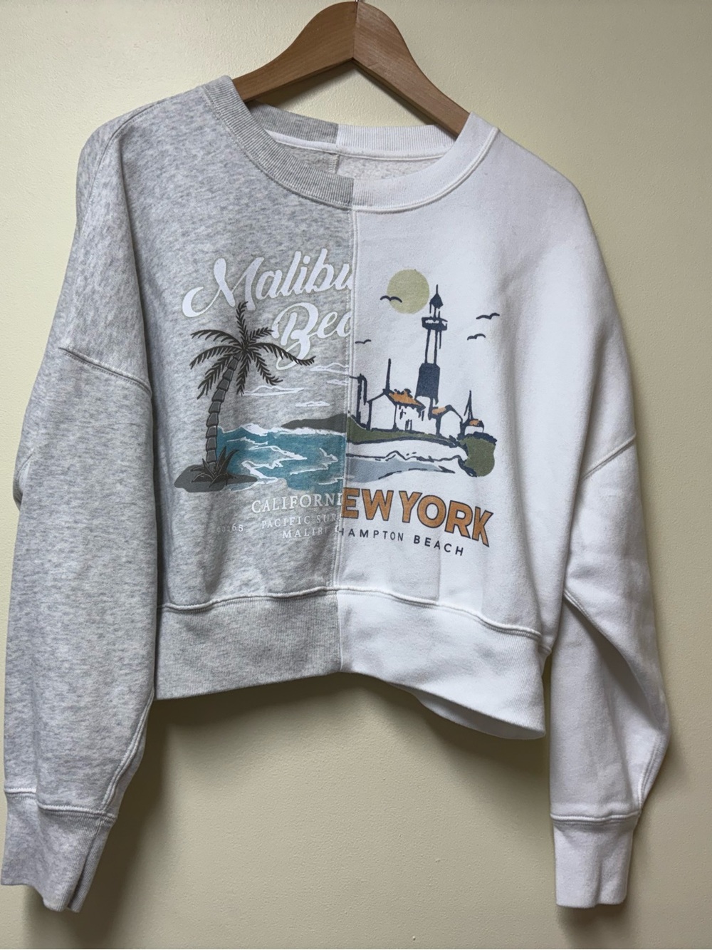 Abercrombie & Fitch Soft A&F Collection Split sweatshirt Malibu New York Large